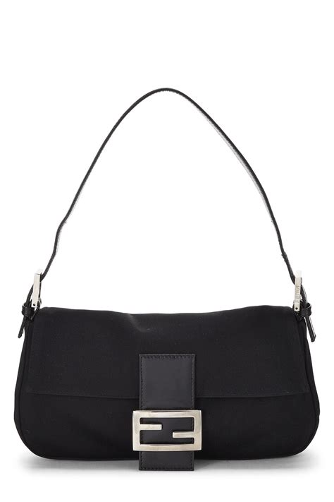 fendi black satin baguette|Fendi korea baguette bag.